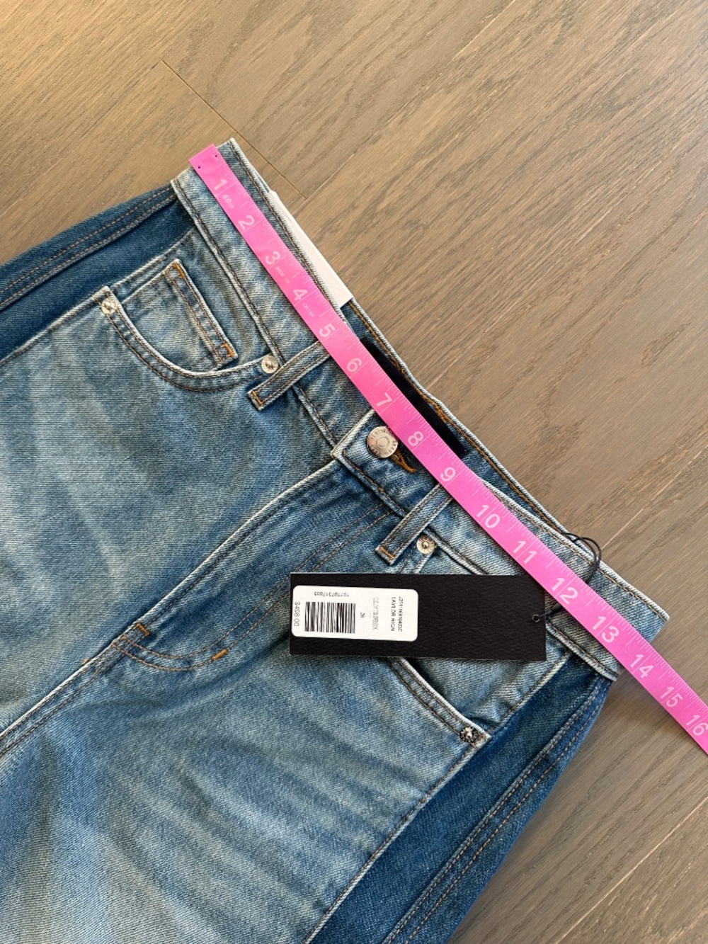 Veronica Beard TAYLOR Color Block Wide Leg Jean Cloudy Wash With Tags - Size 26 - Picture 8 of 9